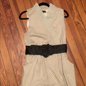 Tan Polka Dot Sleeveless Dress